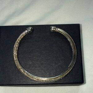 Sophisticated Silver and Gold Cable Cuff Bracelet